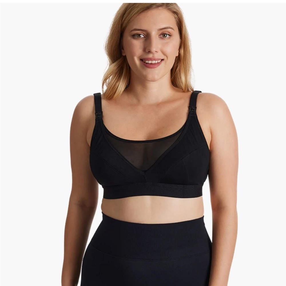 Momcozy Bamboo Ultra-Soft & Cool Breeze Pumping & Nursing Bra Large GUC